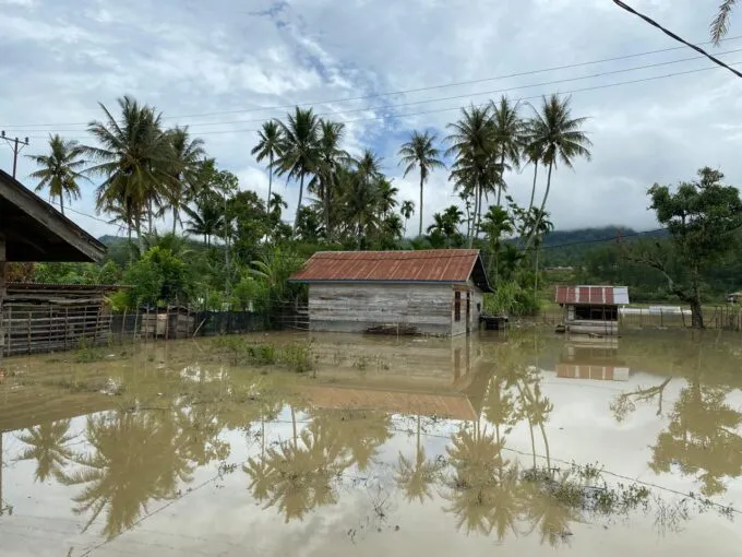 Banjir rendam lahan persawahan warga di Gayo Lues, 31 Maret 2025. Poto : BPBD Gayo Lues.