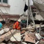 Bangunan runtuh akibat gempa dengan kekuatan M7,7 yang mengguncang Myanmar 28 Maret 2025 lalu.