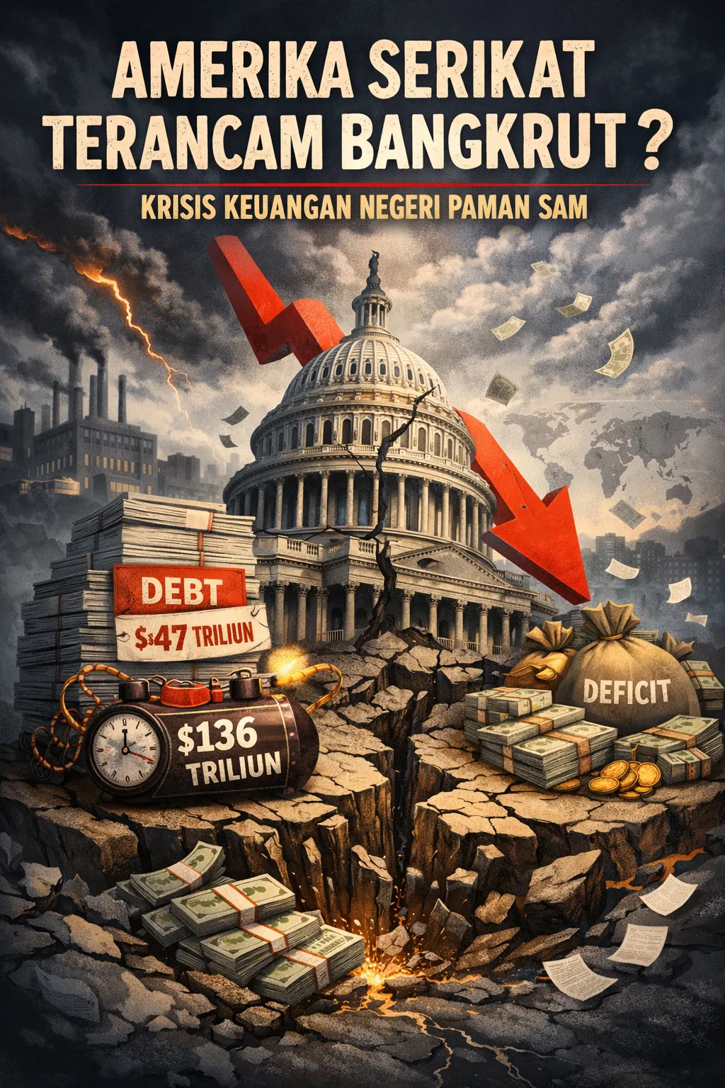 Infografis amerika terancam bangkrut