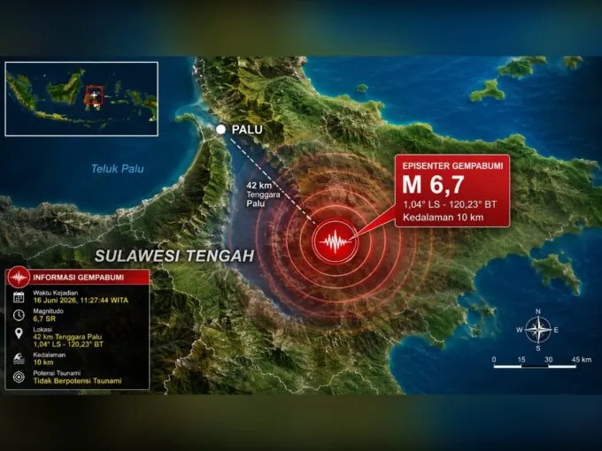Gempa Palu Magnitudo 6,7: Satu Warga Tewas, Ratusan Terdampak, dan Jalan Trans Terbelah